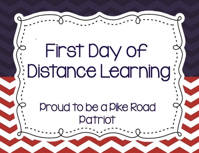PikeRoadES's tweet photo. We are so happy it’s the #PRSFirstDayBack! Use the hashtag to show us how your first day of distance learning is going. https://t.co/PgVPohH5eF