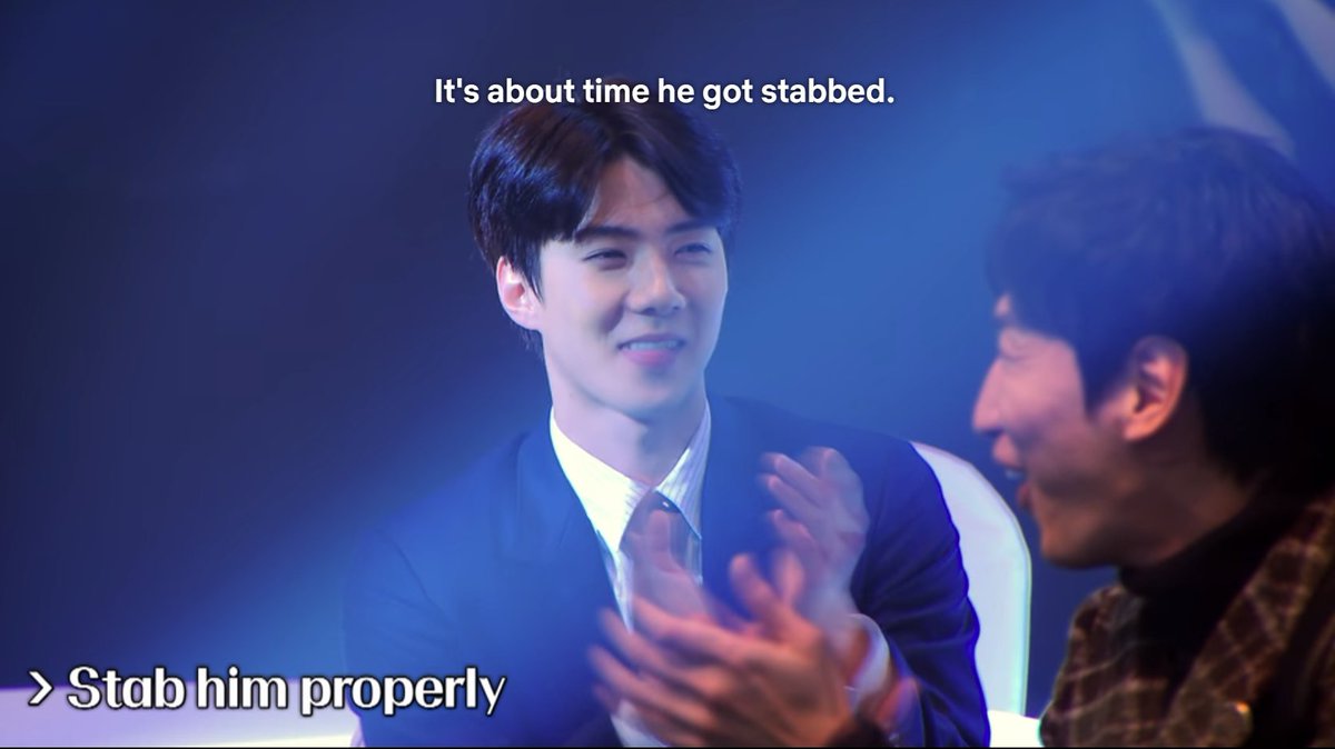 It's about time he got stabbed.(This is low key one of my favorites, STAB HIM PROPERLY LOL)