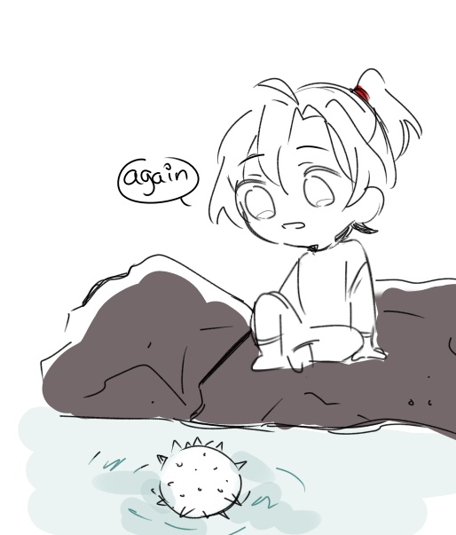 Au where wei ying is a marine biologist and lan zhan is a pufferfish who inflates every time he sees him ,,,, 