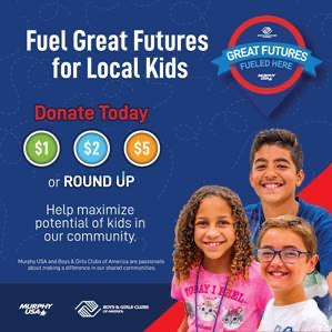 MNWBGC's tweet photo. Now through May 5th you can support Club kids by donating at your local Murphy USA gas station or online at https://t.co/YzHmaHx49D. https://t.co/JqBAtxS0ju