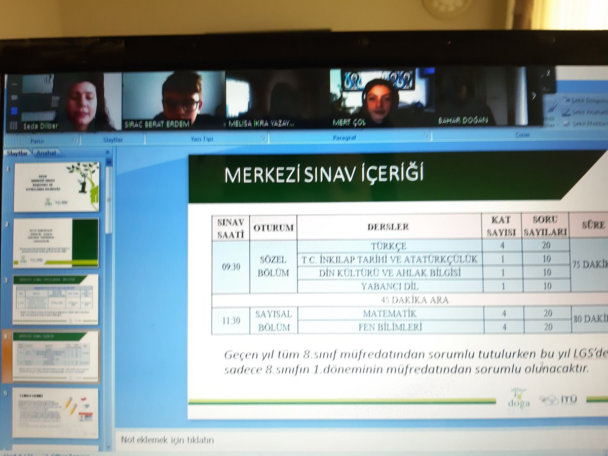 "DOĞA'M EVİMDE" ile Halkali Bilim Doğa Koleji 8.sınıf öğrencilerimizle "2020 Merkezi Sınav (LGS) Başvuru İşlemleri ve Kılavuzu "konulu sunum için bir araya geldik. Doğamızdaki başarıya adım adım ilerliyoruz.. #doğamevimde  <a href="/Dogahalkali1/">Doğa Halkalı Bilim</a> <a href="/eebruoruc/">Ebru Oruç</a> <a href="/ozkanay_/">Özkan Ay</a> <a href="/serozeren/">Serhat Özeren</a>
