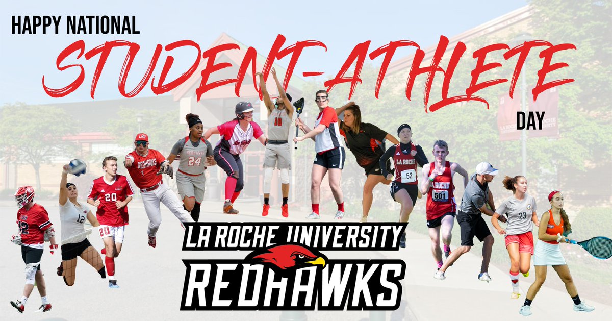 LaRocheRedhawks's tweet photo. Happy National 🅢🅣🅤🅓🅔🅝🅣-🅐🅣🅗🅛🅔🅣🅔 Day to all of our Redhawks!
We are proud to have you represent @larocheuniv ‼️
#NatlSADay | #RollRedhawks https://t.co/F4sqPJVaOA