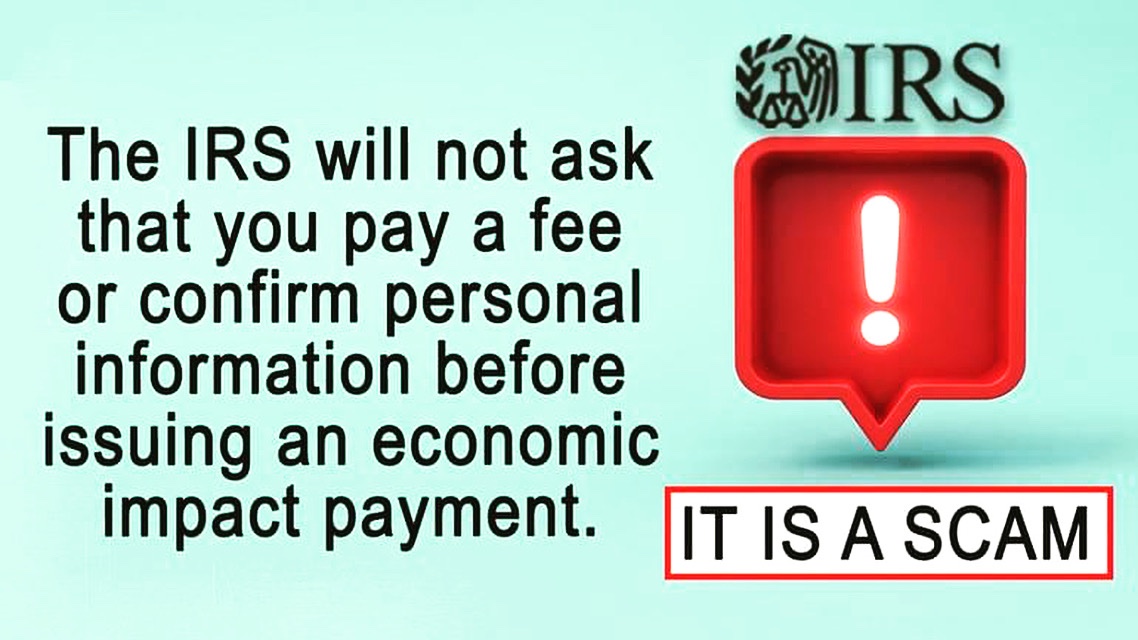 ⚠️SCAM ALERT⚠️

Please note: the IRS will not contact you regarding Economic Impact Payments. For more information about payments visit: irs.gov/newsroom/econo…

#fraudsterswontstop #stayinformed #economicimpactpayments #banklocal