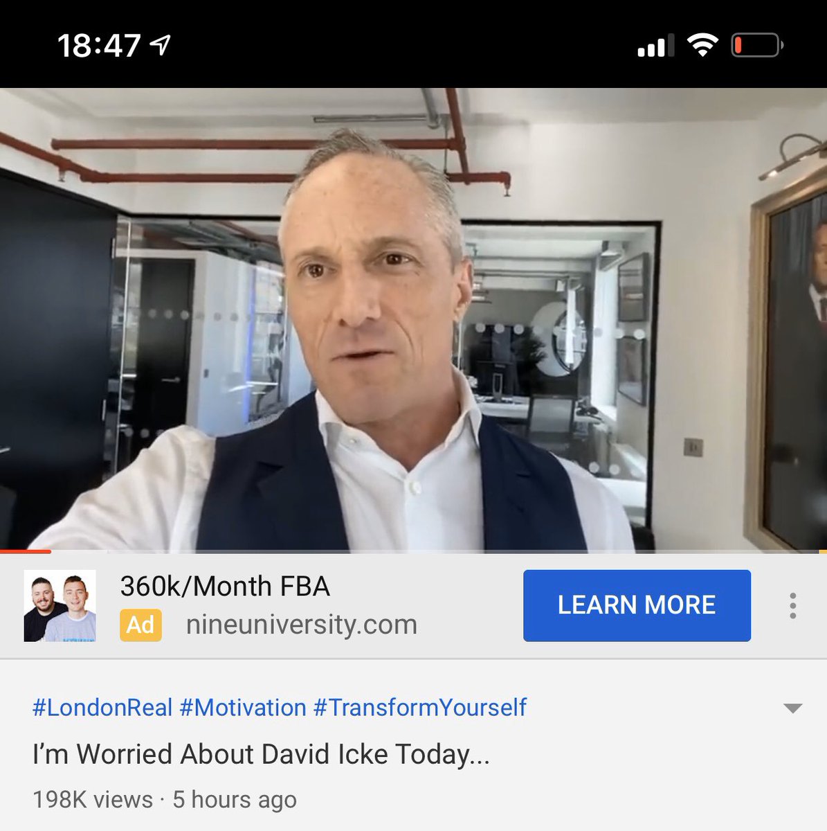 ChrisWillx's tweet photo. Are you being serious @londonrealtv?

You’ve gone into the office to record a podcast with @davidicke during a government mandated lockdown.

No need to debate “who is behind the #COVID19 chaos” — when YOU are part of the problem. #prick https://t.co/V33FbE4D10