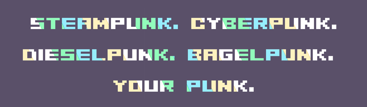 Pokittocom's tweet photo. steampunk. cyberpunk. dieselpunk. bagelpunk. your punk. Pokitto #punkjam, ends 15th may https://t.co/86fw1Qr87i https://t.co/l15xQK73e1