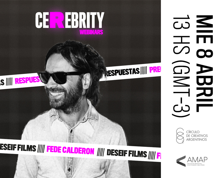 argency_'s tweet photo. Googleá el trabajo de Fede Calderón en DeSeif y sumate a una sesión de preguntas y respuestas para conocer más sobre producciones audiovisuales.
Al enviar tus preguntas a: preguntas@cerebrity.com.ar te compartimos el link del vivo.
#creatividad #cerebrity https://t.co/LPHC6egl74