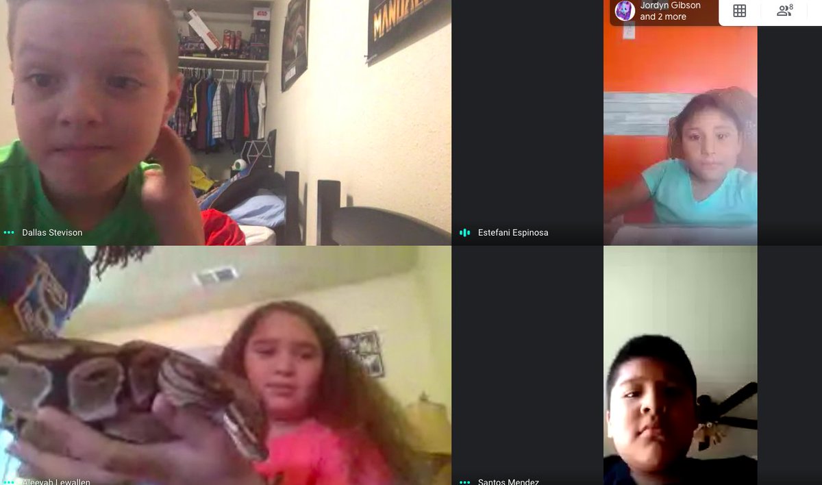 bhicks2220's tweet image. One of my parents hopped on Google Meet today to show us her snakes and Madagascar Hissing Cockroach. It was so fun to hear about these animals.  I was much more comfortable seeing them on Google Meet than in person.  I didn&apos;t have to hide or anything. #BBBam #CCSAtHomeLearning