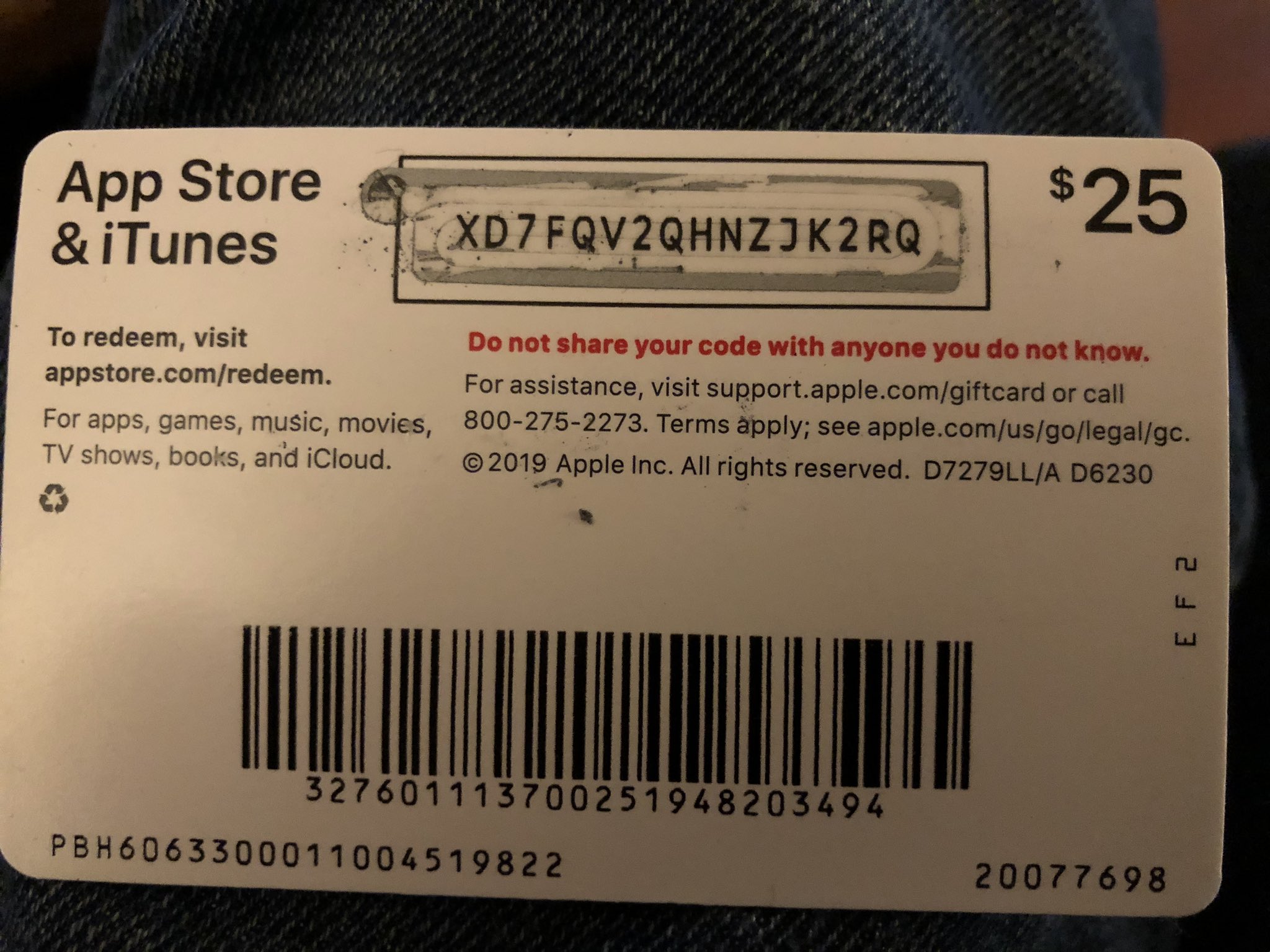 Apple Gift Card $25