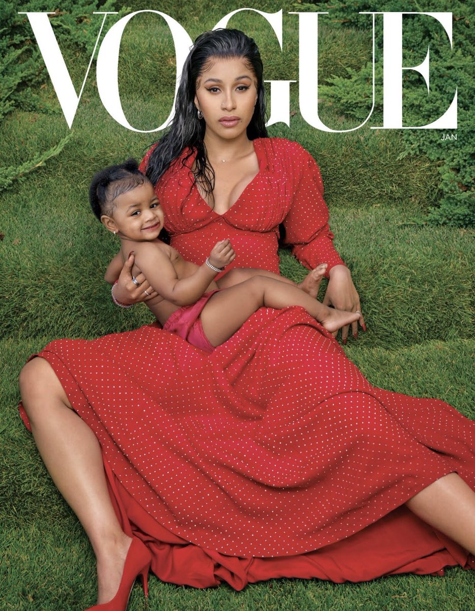 In December 2019 it was announced that Cardi & Kulture would be 1 of 4 cover stars for American Vogue’s “Fashion Values” January 2020 cover. Cardi once again made history, becoming the 1st female rapper to appear on the US, & most coveted, edition.: Annie Leibovitz/Vogue