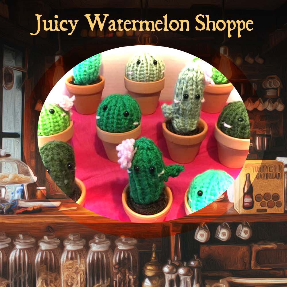 daishocon's tweet photo. Cute cacti and more await you at the Juicy Watermelon Shoppe! 🍉
About them: "I love making cute knit decorations to brighten up your space! Thanks for your support!"
Check out their store and social media below!

Store: https://t.co/rRCrjMuIxy
Facebook: https://t.co/qCR64liwoi https://t.co/Q9mO7aJF4Q