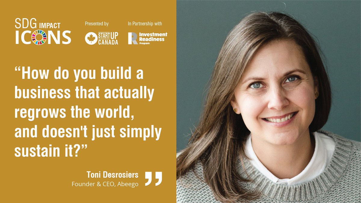 Startup_Canada's tweet photo. “How do you build a business that actually regrows the world, and doesn't just simply sustain it?” 

Read what Toni Desrosiers of @abeego has to say about regenerative business, here: https://t.co/2pydOKzdAA

#StartupImpact #IRProgram https://t.co/QBCdn5j26Y