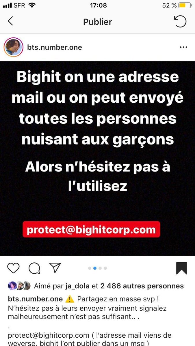 armys_fr's tweet photo. Salut a tous!
Je sais pas si vous voyez les compte haters envers BTS sur Instagram...tout cela me dépasse. Ça m'attriste autant que ça m'énerve! C'est irrespectueux et vu les suicides de l'année dernière (sujet délicat Désolé) j'ai pas envie que ça arrive encore. Soutenez les ! https://t.co/nO3AVyLyE1