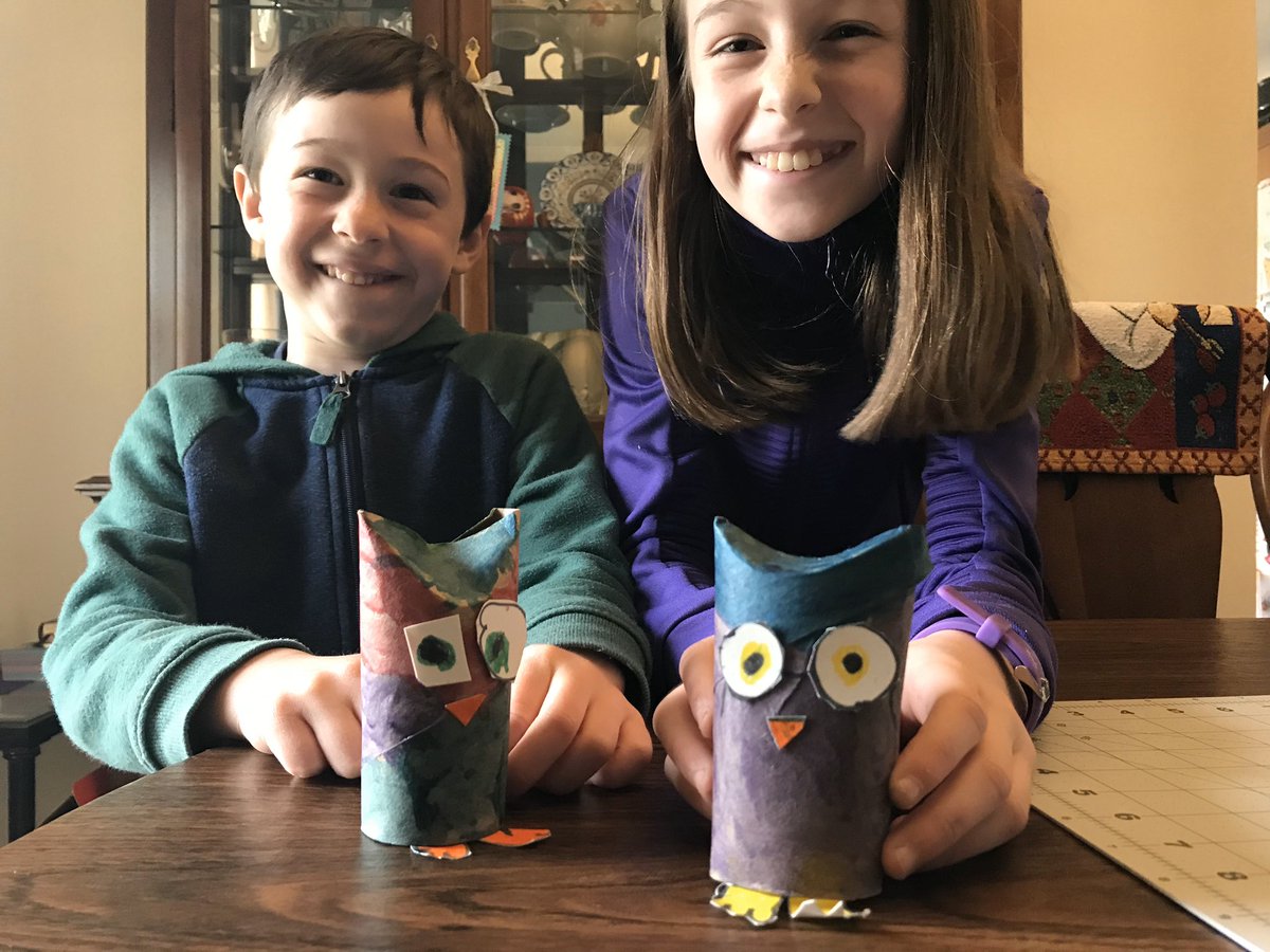 WES_wildcatART's tweet photo. Love these kiddos and their awesome owls! Way to recycle Henry and Savannah!!! https://t.co/EWpjaf97sS