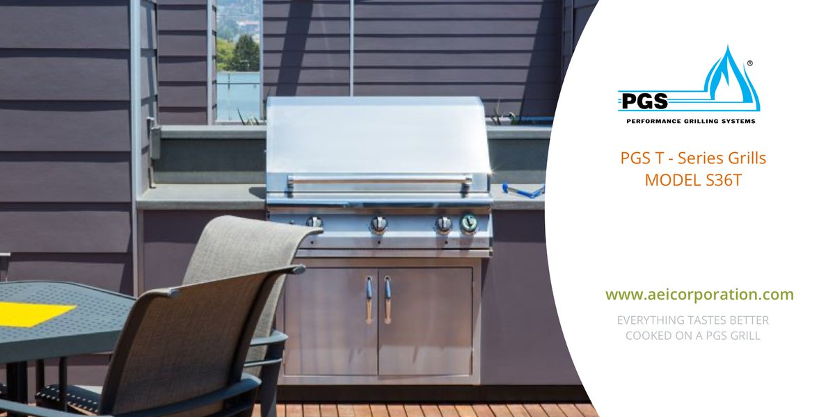 TheAEICorp's tweet photo. With the PGS S36T model, you get up to 67,000 BTUs, stainless steel grates, stainless steel burners, and ceramic grill rocks to minimize flare-ups and optimize heat distribution, and much more.
#PGSgrill #OutdoorLiving #GasGrill #BBQgrill #GasFlowTimer #BuiltInGrill https://t.co/NaxEdSl7Xi