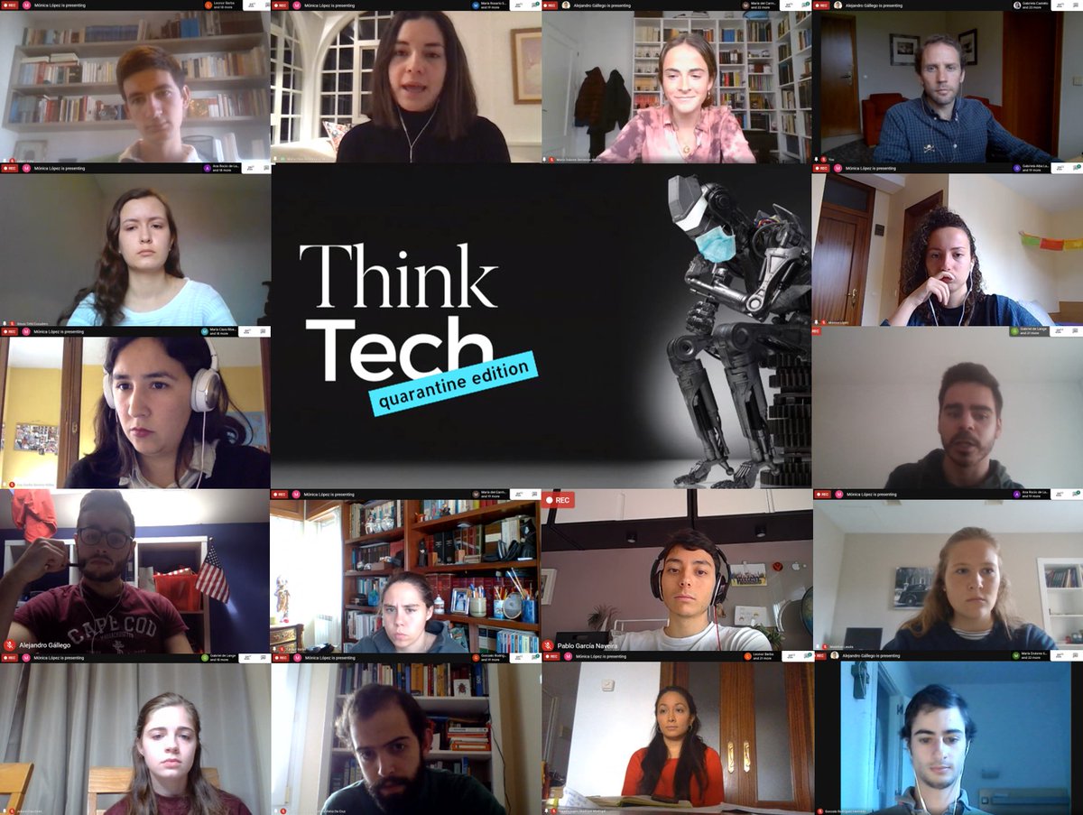 YouThinkTech's tweet photo. ¡Qué gran #ThinkTechSeminars el de hoy! Hemos debatido el uso de tecnología por parte de democracias y sistemas autoritarios, a la luz del modo en que unos (España, Italia, EEUU...) y otros (Corea, China, Singapur) están gestionando el #COVID19.
Así de concentrados estábamos... https://t.co/7ULgJ9csAv