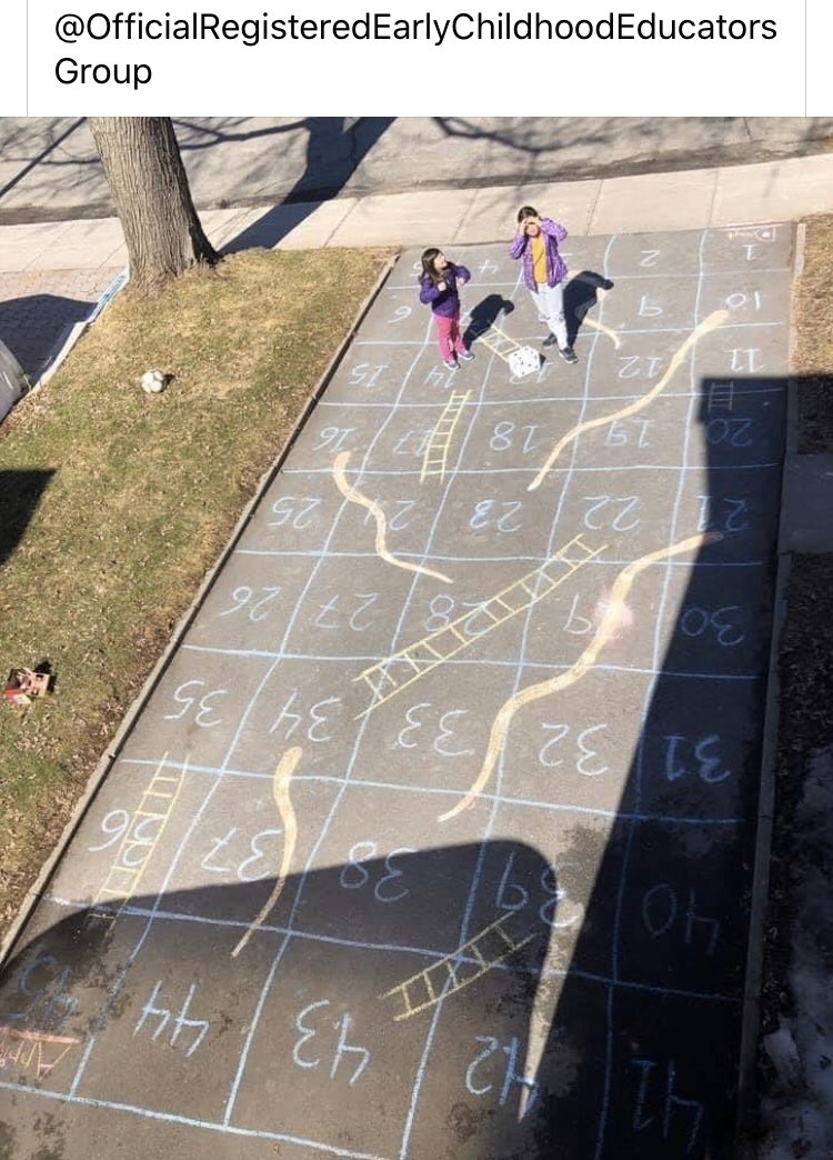 MissBKteach's tweet photo. Day 25: (shutdown mode) Saw this on FB and had to share! What a cool outdoor activity! Game play, numbers, communication, counting... so much learning! #Kindergarten #CBHLC #FUNLearning https://t.co/ydyiSBqfxp