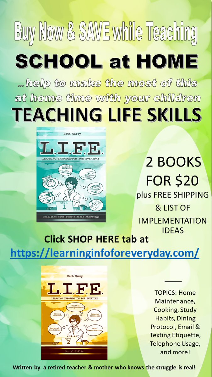 beth_life_'s tweet photo. Touching Base - https://t.co/hW8adj02ub TEACH LIFE SKILLS during At-Home School https://t.co/BgKahgR9g2
