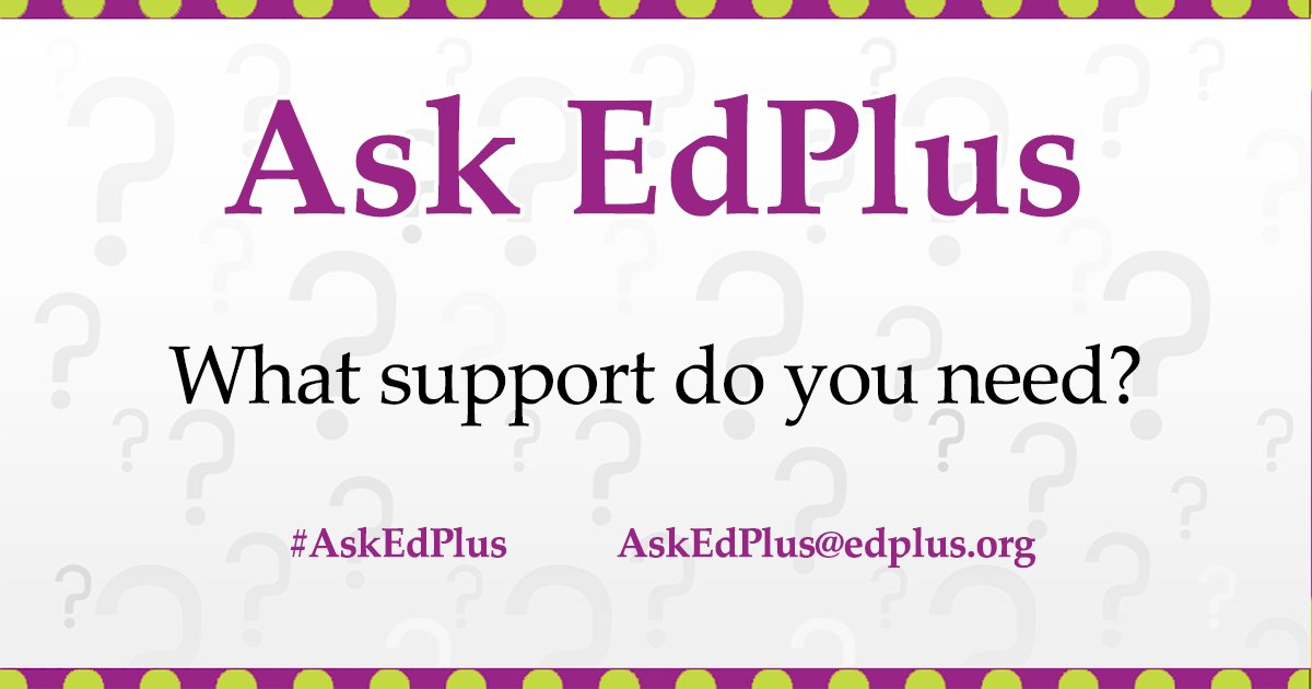 EducPlus's tweet photo. Need help with online tools, lesson plans or virtual learning? What support do you need? EducationPlus is here to help!
Social media: #AskEdPlus 
Email: AskEdPlus@edplus.org
#EdPlus https://t.co/m0FtDiebFF