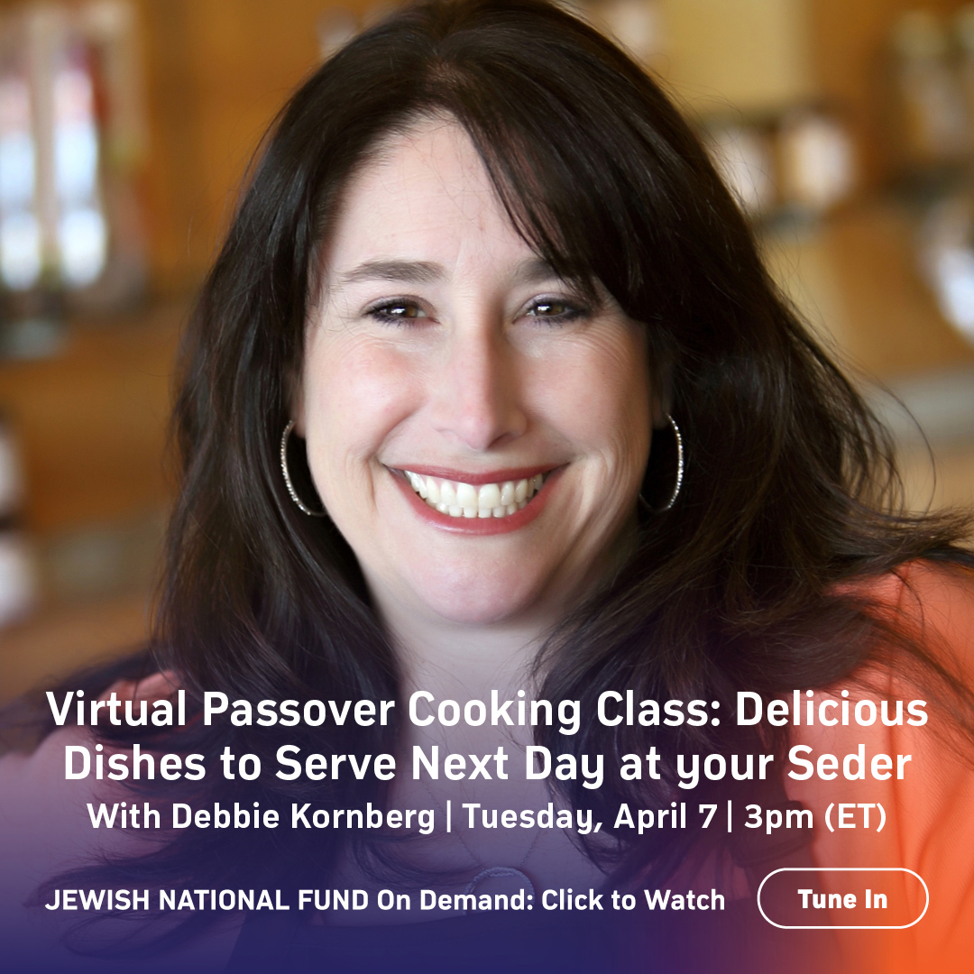 JNFUSA's tweet photo. As you get ready for Passover, join Debbie Kornberg tomorrow at 3pm (ET) as she teaches a virtual Passover cooking class.
In this lesson, you will learn delicious dishes to serve at your Seder.
Join: https://t.co/62tbZ4IyVA
#PoweredByJNF #JNFOnDemand #Passover https://t.co/oZf5WdfgwA