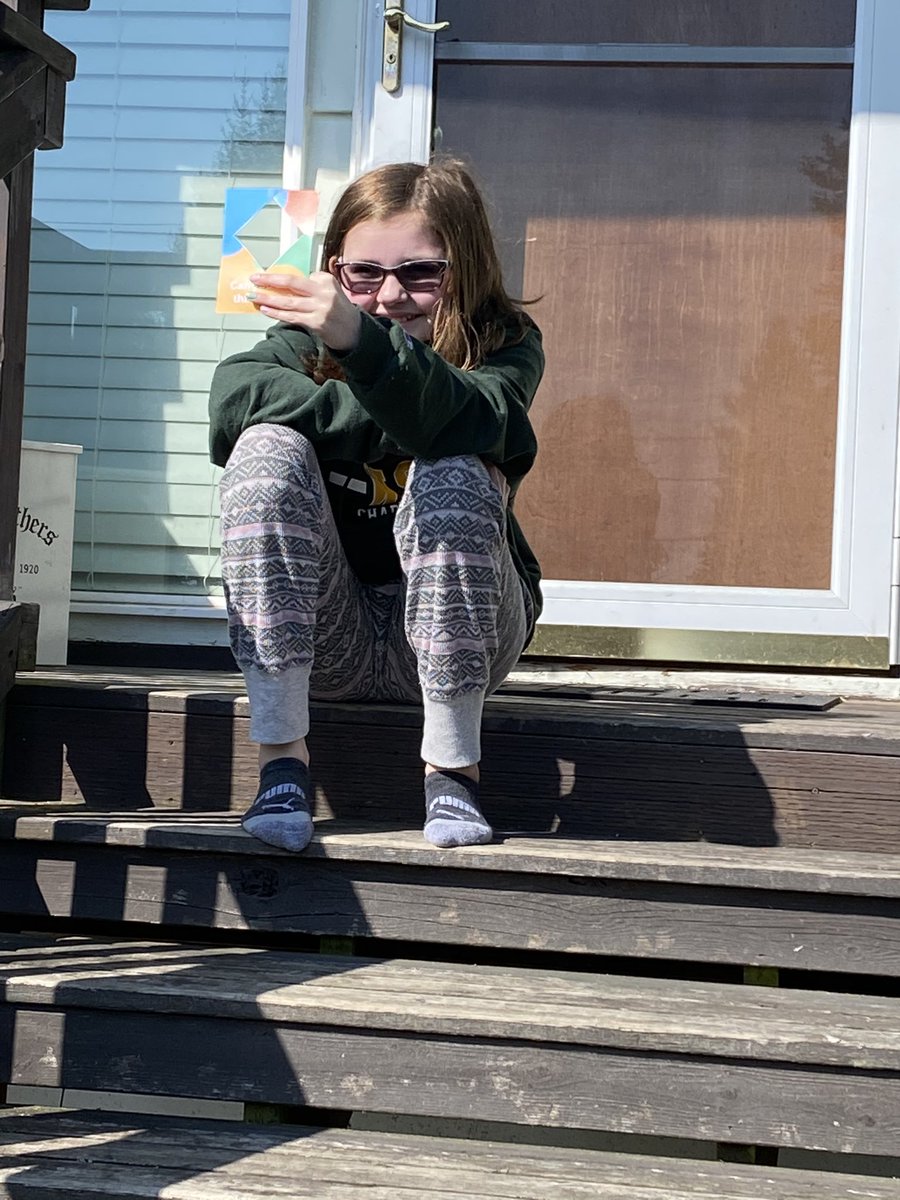 MrFelixMath's tweet photo. We got our @Public_Math postcard.  My daughter was using it to look at the shapes of our world around us.  #QuarantineMath https://t.co/77bKtPp7MK