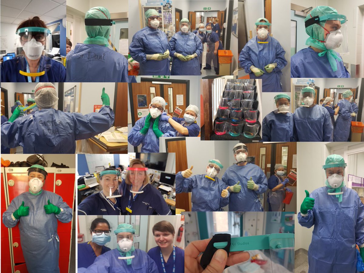CCOT_Southend's tweet photo. A huge THANK YOU to @H_Haylock and his team (@HannahMoxsom, Ben Hubbard, Chris Schubert, Rebekah from Curious Yak). Woking their 🧦 off to make us 3D printed visors! Greatly received @CCOT_Southend @ITUHDU_Southend @HaydenRhona @Dani_CCOT and coming soon to @EDonSea1 @RespUnitSGH https://t.co/p6VOqD9dga