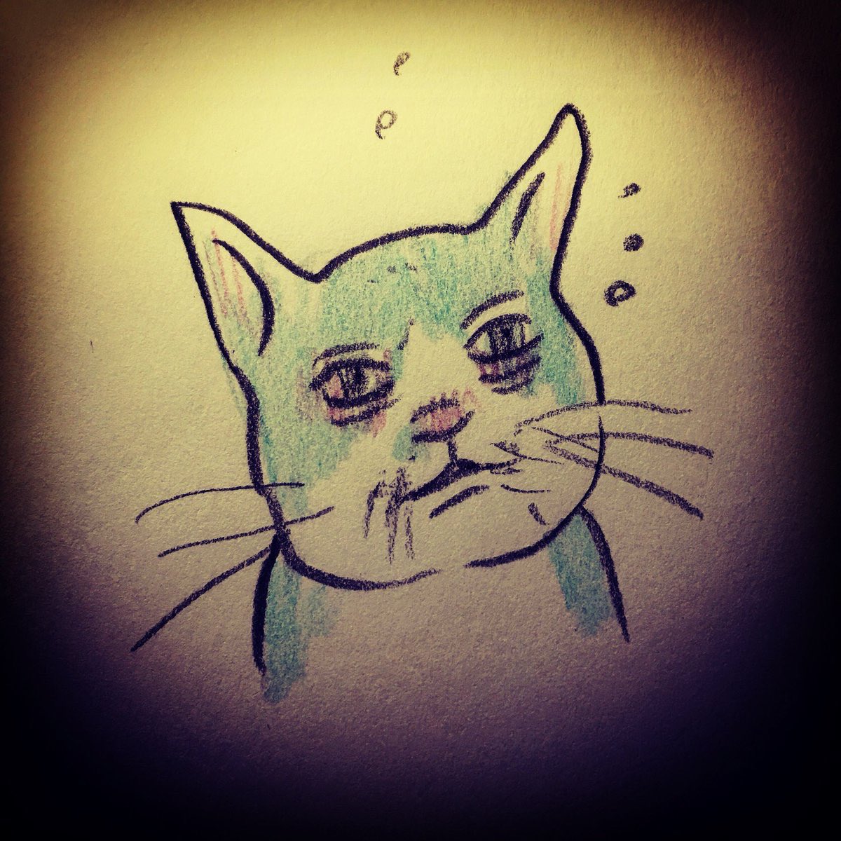 「すごく眠くなってきたがまだ終わらない。あとすこし… 」|Yuko higuchi ヒグチユウコのイラスト