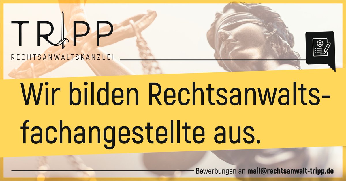 Wir bilden ReFa aus! Bewerbungen an mail@rechtsanwalt-tripp.de #beoneofus #tripp #rechtsanwaltskanzlei #geithain