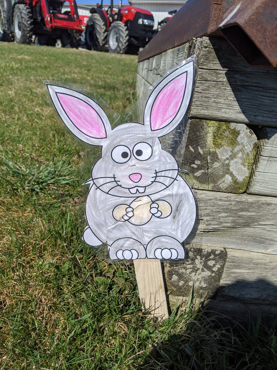 Daniel_Rehkopf's tweet photo. We have a safe &amp; fun activity for ALL ages to do. Come put an Easter Egg or Bunny on our Lawn in Mildmay. A bucket with sticks are by sign. Have some fun with the kids. Be Safe, Be Healthy, Be Positive. Help us Spread Some Easter Cheer https://t.co/BHQclg3g02