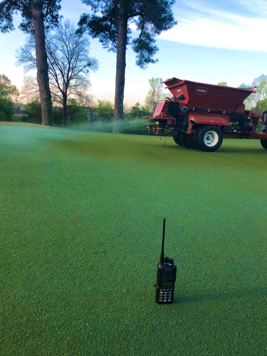 JacksonCC_GCM's tweet photo. What a #MaintenanceMonday, @JCCGOLF1914!!! Backtrack grooming &amp; topdressing Greens, slicing FWYS with the @RedeximTurfProd #VertiQuake, pressure-washing the Club patio, &amp; giving some much needed attention to the “Park” between 7 &amp; 14. Can’t brag enough on my crew!!! https://t.co/9MxfMomGcS