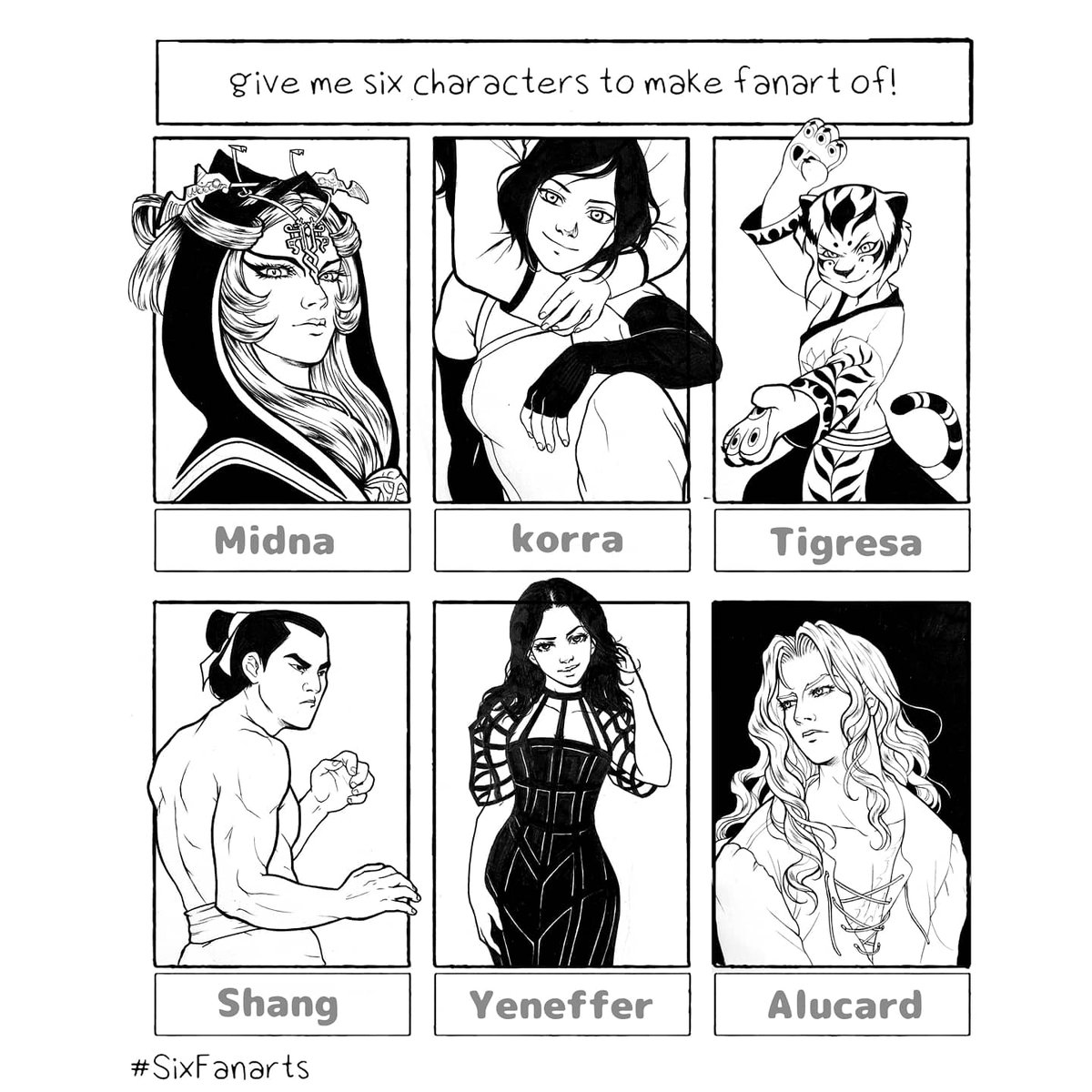 d_usagitattoo's tweet photo. #SixFanartsChallenge #sixfanart #sixfanartchallenge #sixfanarts #alucard #CastlevaniaNetflix #castlevania #yennefer #thewitcher #korra #midna #twilinghtprincess #korra #avatar #kungfupanda https://t.co/u7UvuqcyzZ