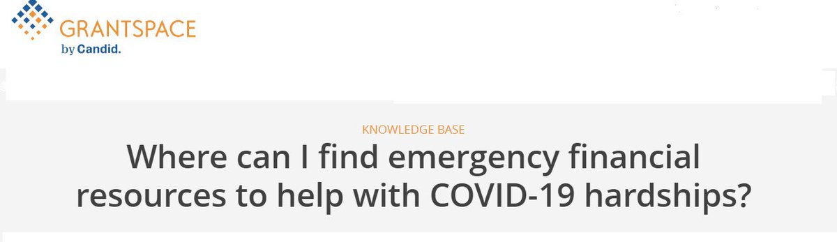 Looking for emergency financial resources? Well, Grantspace has put together a list of resources for financial help bit.ly/EmergencyFinan…