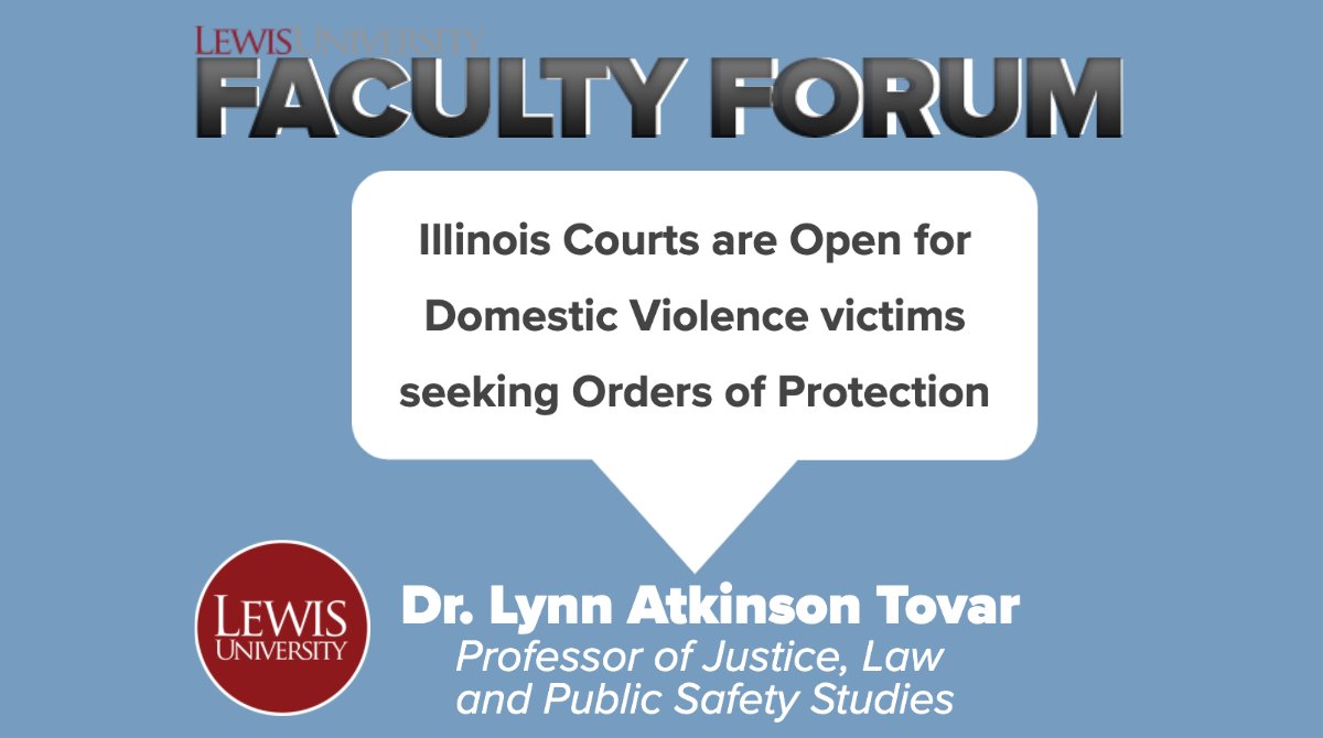 Many feel safe staying home right now, but being home can actually be the most dangerous place in the world for domestic violence victims.

 #LewisU JLPSS professor Dr. Lynn Tovar provides resources for those seeking an Order of Protection at bit.ly/34e4Yjo