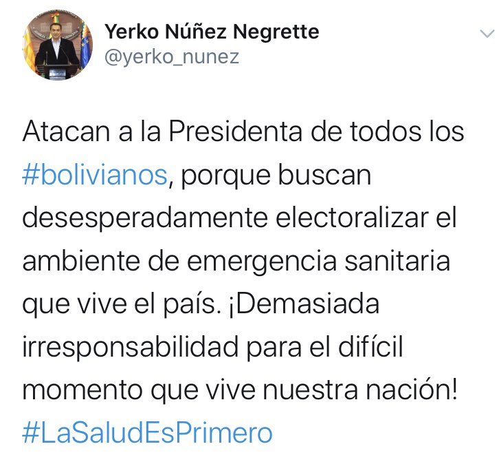 DereckWeis's tweet photo. Miren la desesperacion del ministro al ver que su amigota está perdiendo popularidad: “...Presidenta de todos los #bolivianos”
Por lo visto NO recuerda que nadie la eligió, se auto proclamó.
#FueraAñez
@Es_Kahlo @warmy132 @GaboVillalbaP @illorenti @imillazurda @jannettita91174 https://t.co/4mLmdGGJkd
