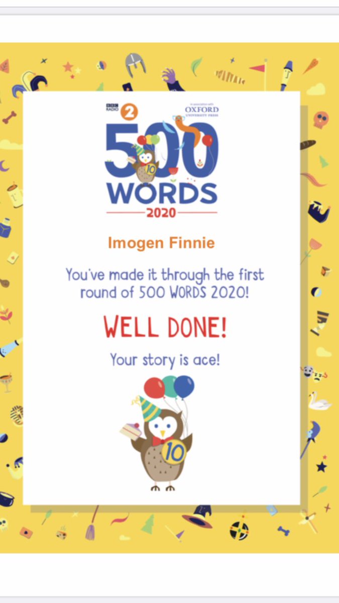 FloSemple's tweet photo. Some good news in amongst things #BBCRadio2 #500Words #throughtothenextround @Carolside_PS https://t.co/FeWSTQEvt4