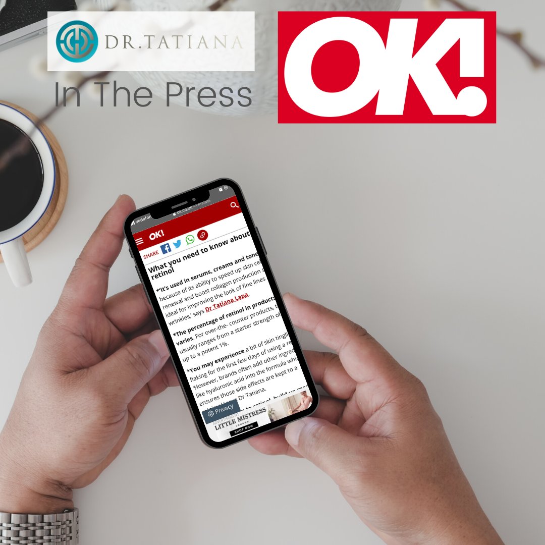 CosmeticPR's tweet photo. Our client @dr_tatiana_lapa has been featured in @OK_Mag - talking about the use of Retinols on the skin 👏💯👩‍⚕️

Read more: https://t.co/Eq9cFlAdsc

#cosmeticpr #expertcomment #inthepress #retinol #retinols #skincaretips #dermatologist https://t.co/OoXavfuvD9