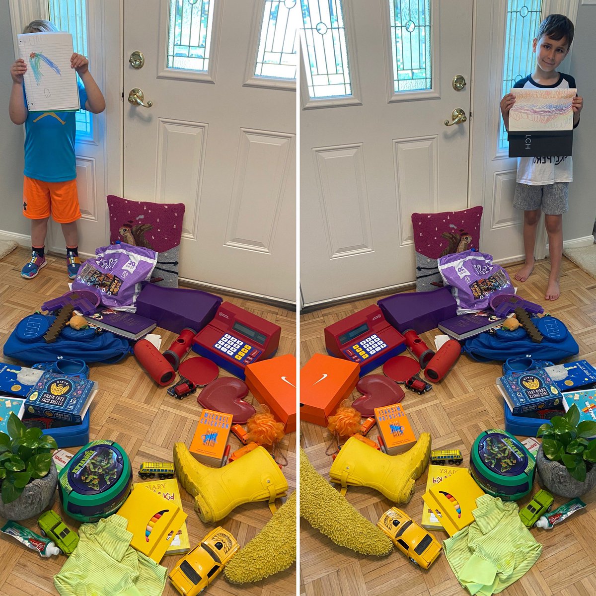 bethwalrus's tweet photo. The Treadway boys’ color wheel! I forgot to post! @DurhamESart @DurhamES #colorwheel #rainbowart #virtualschool #HISDatHome https://t.co/jTaCFBZKyn