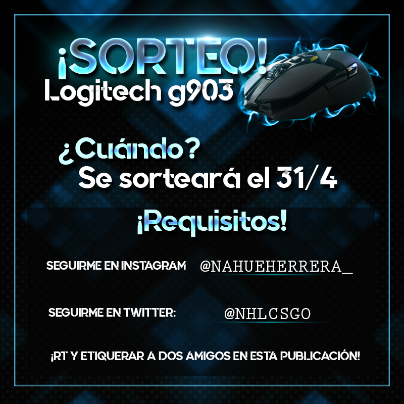 NewWorldx2's tweet image. 🎁GENTE SORTEO UN MOUSE LOGITECH 903🎁

Para participar seguir estos pasos:

⚫️Seguirme en twitter @nhlcsgo 
⚫️Seguirme en Instagram @nahueherrera_
⚫️RT a este tweet 
⚫️Mencionar a  dos amigos

El sorteo como dice la foto finaliza el 31/4. Suerte amigos y gracias por participar.