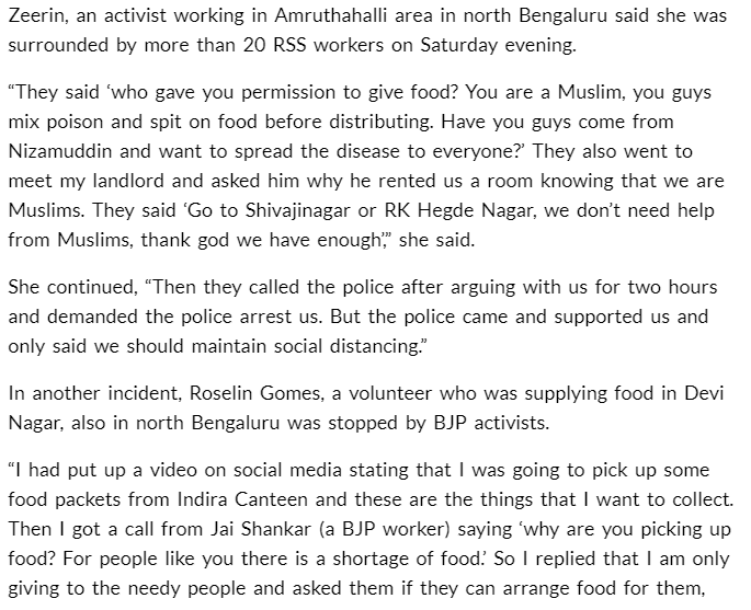 Volunteers harassed in Bangalore .13/n https://www.thenewsminute.com/article/covid-19-muslims-amd-muslim-volunteers-heckled-harassed-karnataka-121977