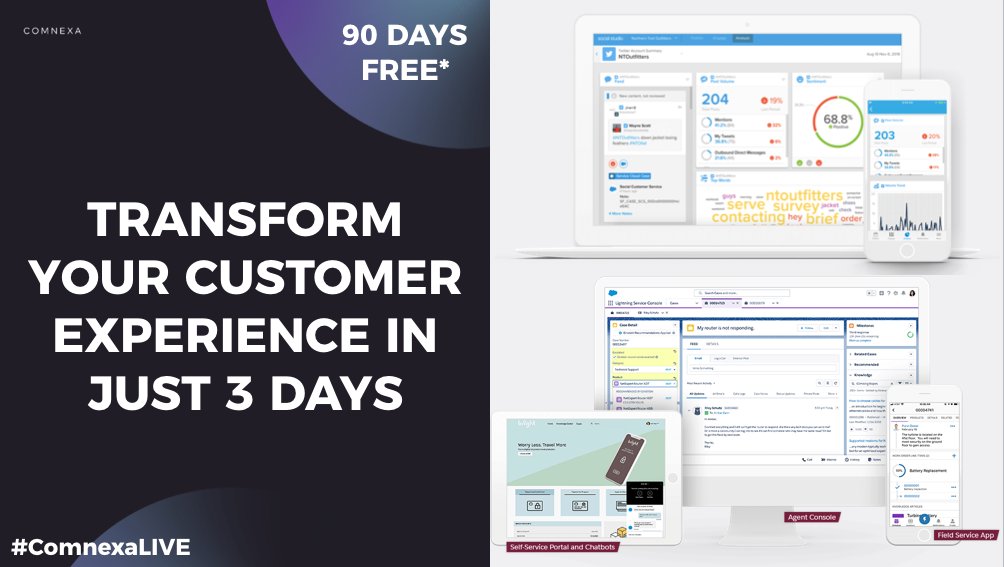 comnexa's tweet photo. Staying connected and responsive to customers is more important now than ever before. Connect with your customers in uncertain times with our new rapidly deployed customer experience solutions. Find out more: https://t.co/x84gsn17IL #ComnexaLIVE #SalesforceCare @partnerforce https://t.co/f3nLu0Uxxo