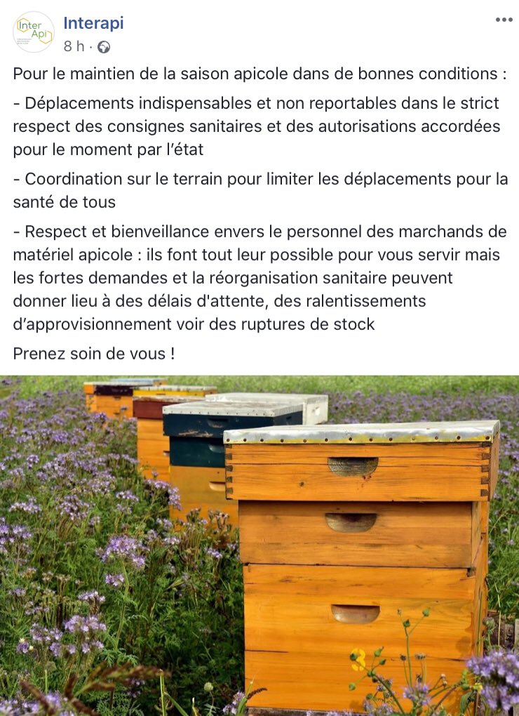 SNApiculture's tweet image. Message d’ #InterApi, pour la réalisation d’une saison #apicole au cours d’une période somme toute étrange dans les meilleures conditions possibles. #Apiculture #MonMétierMaPassion 🐝🍯