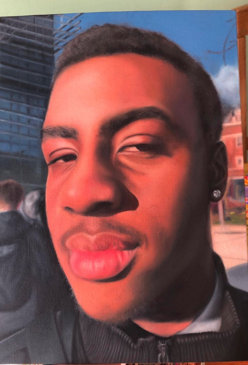 Y11 Luana Soares - not even a pandemic can stop can get in the way of our year 11 #gcse2020 #fineart student showcasing their talent. Managed to complete this in insolation completely unaided. #gcseart <a href="/TrinityHighMcr/">Trinity High</a>