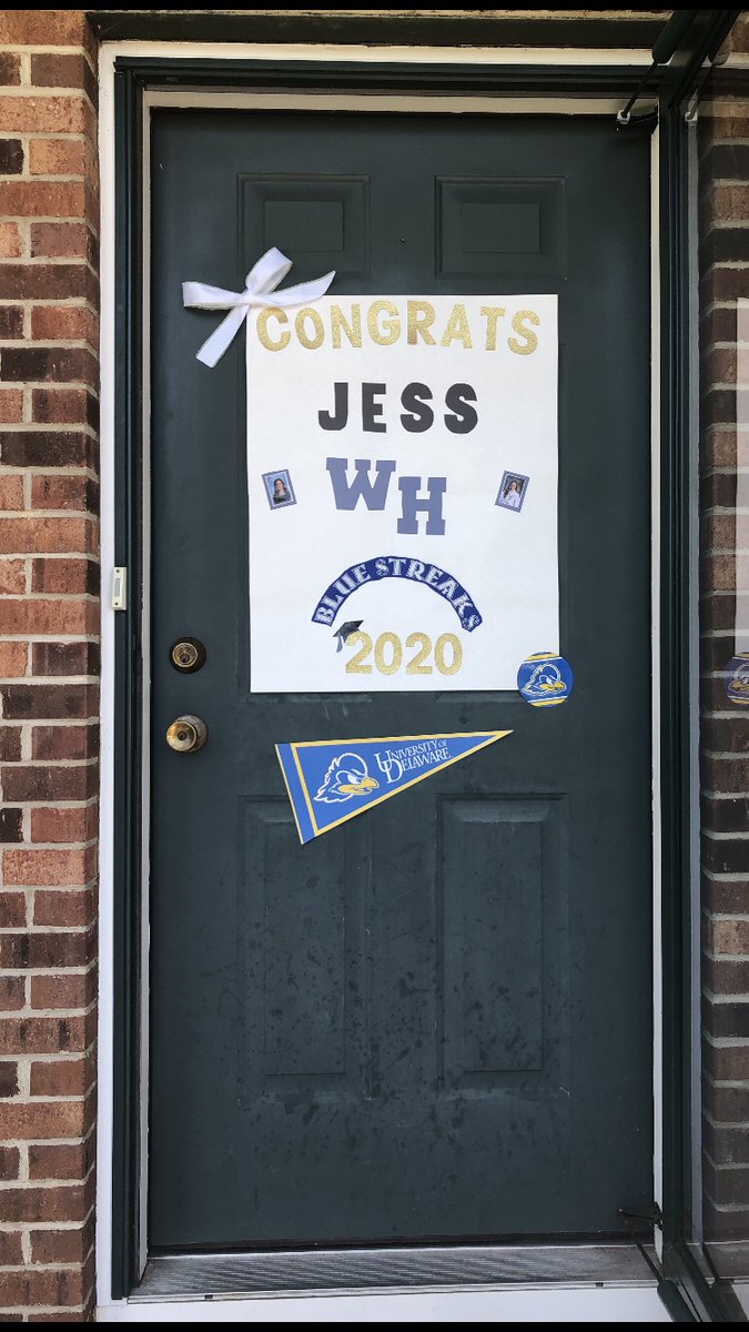 WHRHighSchool's tweet photo. Let's celebrate our 
@WHstudco President, Jessica Howley. From #BlueStreak to #BlueHen! Looks great! @UDelaware is where she will be continuing her academic career! 
@Hills2020
 #WHRHSClassof2020 #WHRHSPride https://t.co/2xGIgD6Igu