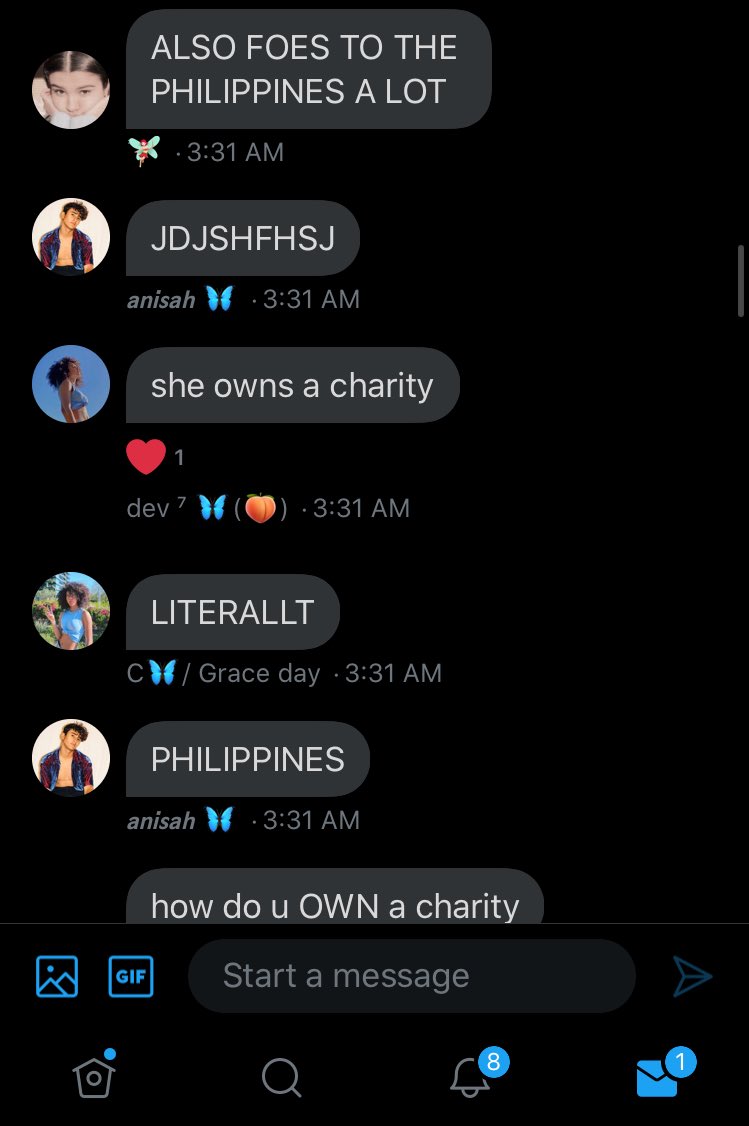 then Dev brought up how Baby Elli owns a charity?? sis is in middle school owning a charity that she found but it’s okay because anyone can’t own a charity right?