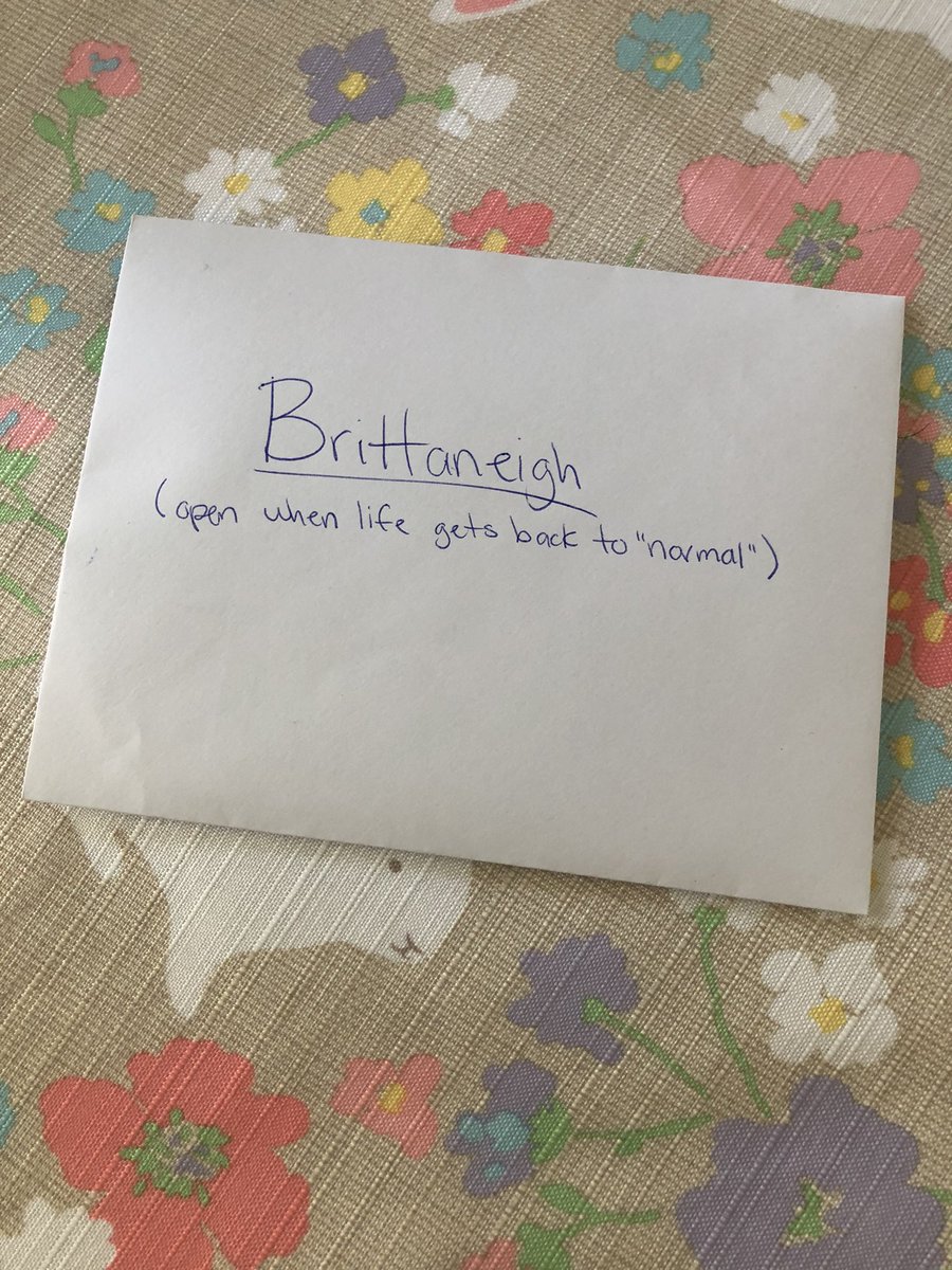 BrittaneighS's tweet photo. #IsolationIdea Write a letter to your future self. What new things are you doing that make you happy? What do you miss? Open it when life gets back to “normal” &amp; it will be a good reminder to maintain those new positive habits &amp; not take for granted the things you were missing. https://t.co/4q4UMiYrP3