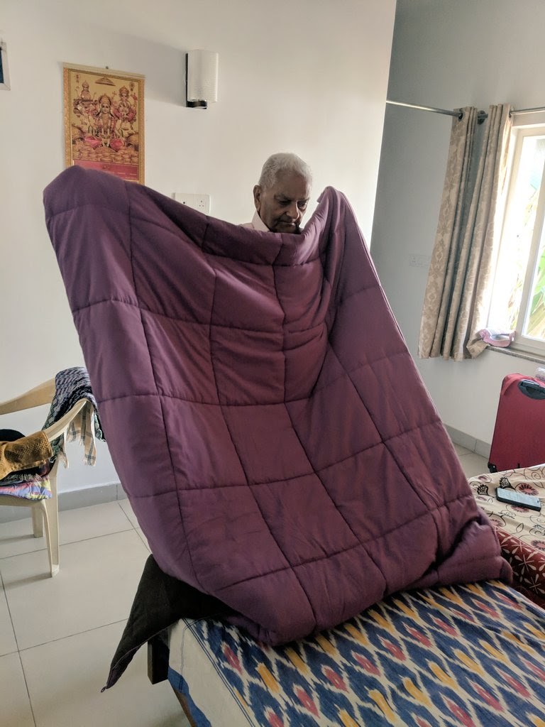 Always a class act, grandpa never leaves the home dishevelled or his bed unmade. We took him to lunch one day. He got ready, sat down to get photographed, saw himself in the pic and noticed his shirt isn't well ironed so here he's getting changed again. Instagram star.