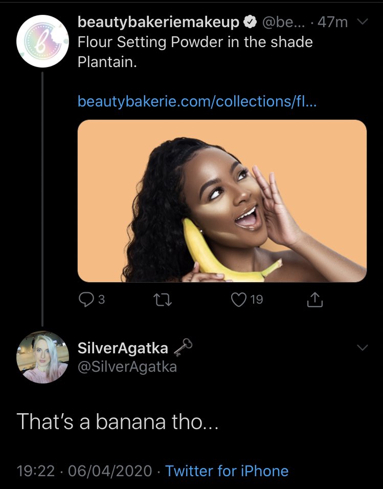 Beauty Bakerie has some wonderful makeup but they do not know plantains  Bless their hearts