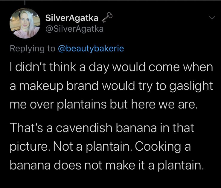 Beauty Bakerie has some wonderful makeup but they do not know plantains  Bless their hearts