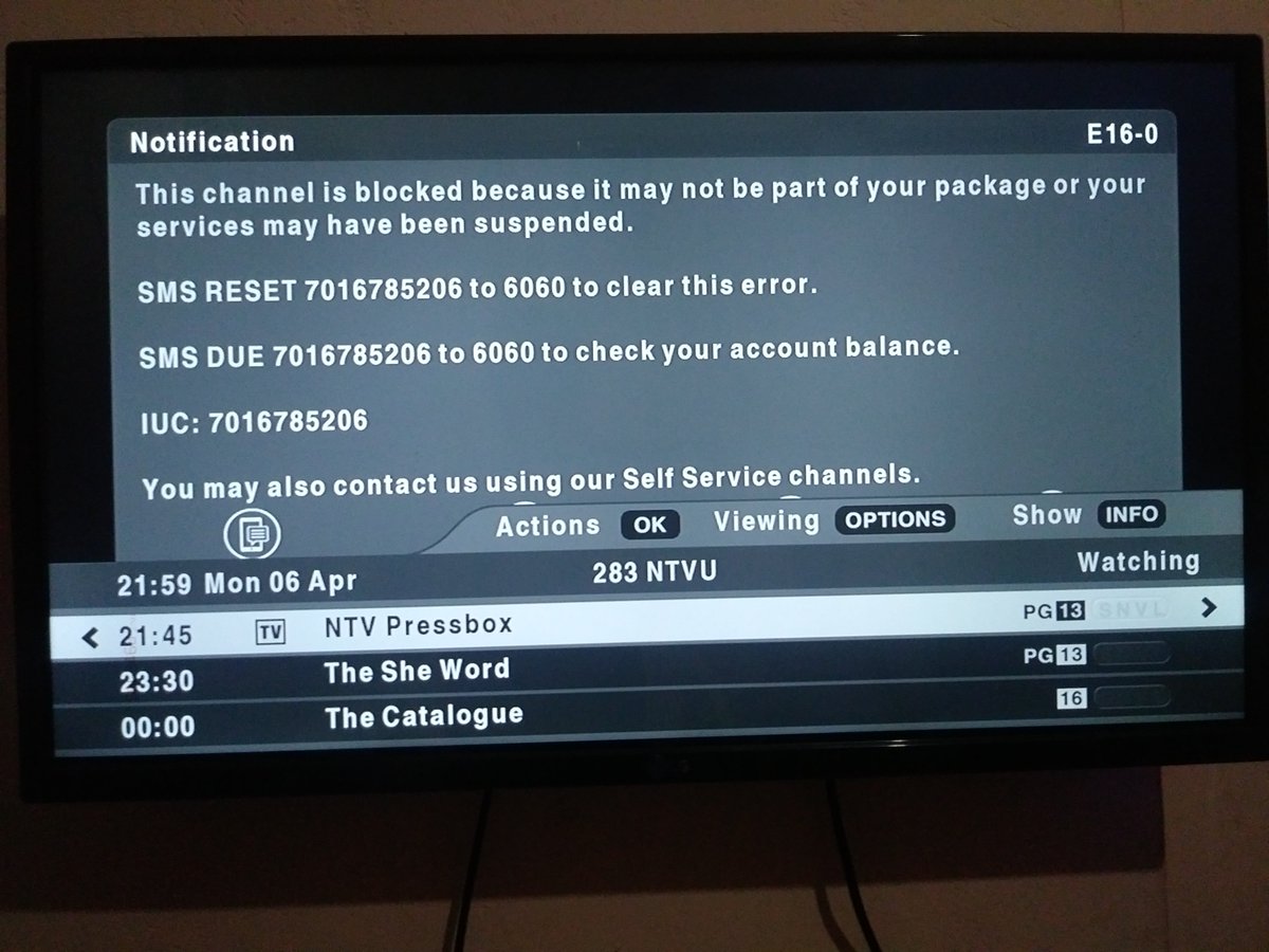 ogwalharold's tweet photo. @DStvUganda Screen display https://t.co/41w4sjtX3Z