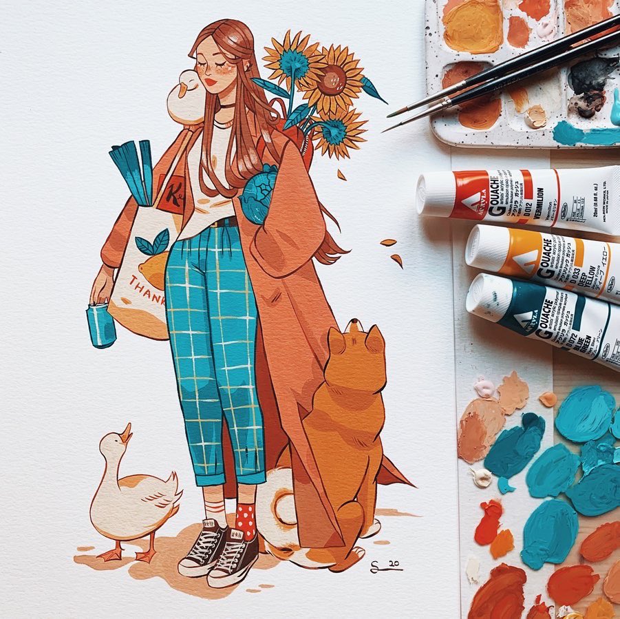 Groceries + fresh air with friends 🥬🌻✨