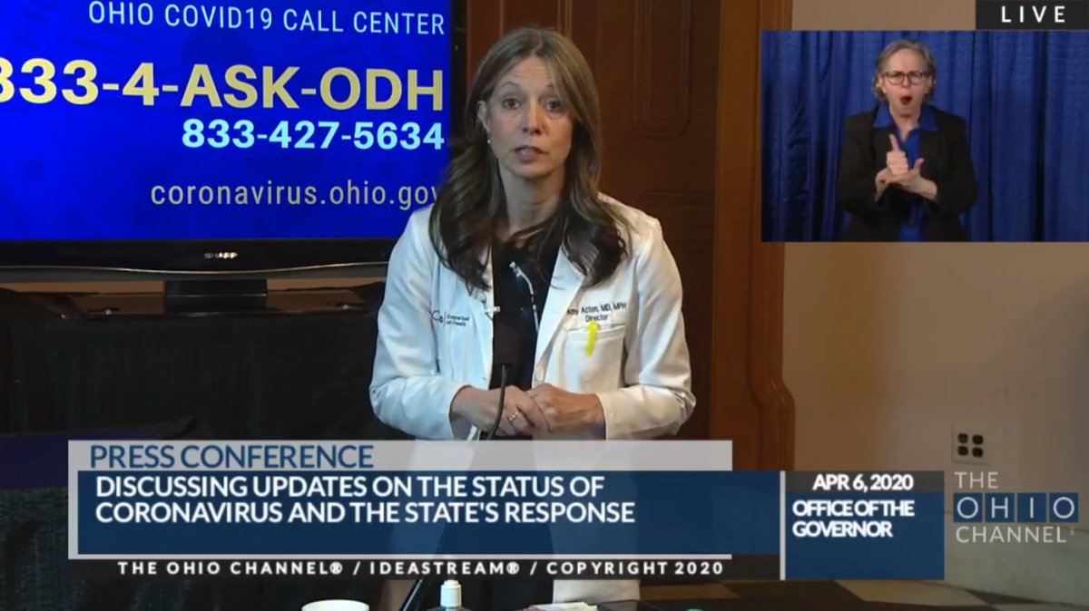GovMikeDeWine's tweet photo. .@DrAmyActon: You all are moving mountains. You are saving lives. I get emotional when I talk about this. This is no small thing we are doing together. It's hard to shut down our lives the way we have. I know we will look back and know that we all saved each other in this state. https://t.co/txHytUiRt4